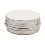 Vegan vanilla flavour lip balm tin, SPF 10 light blue colour