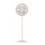 Table fan with LED light and wireless charging station white colour seventh view