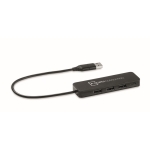 USB hub, 3 Type A ports and 1 Type C port black colour main view