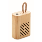 Compact bamboo portable 5.0 Bluetooth speaker with light wood colour