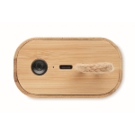 Compact bamboo portable 5.0 Bluetooth speaker with light wood colour seventh view