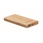 Bamboo power bank, for events wood colour main view