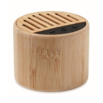 Wireless 5.3 Bluetooth speaker made of bamboo with LED light wood colour