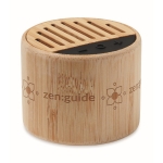 Wireless 5.3 Bluetooth speaker made of bamboo with LED light wood colour main view