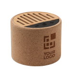 5.3 Bluetooth speaker with cork housing in a natural design view with print area