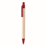 Eco blue-ink pen, made of recycled milk cartons red colour