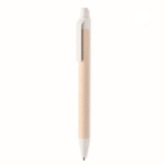 Eco blue-ink pen, made of recycled milk cartons white colour