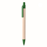 Eco blue-ink pen, made of recycled milk cartons green colour