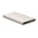 Robust external battery, aluminium, elegant colours, 4,000 mAh matt silver colour