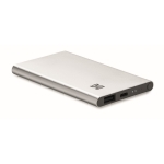 Robust external battery, aluminium, elegant colours, 4,000 mAh matt silver colour main view