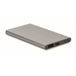 Robust external battery, aluminium, elegant colours, 4,000 mAh titanium colour