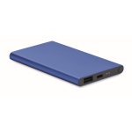 Robust external battery, aluminium, elegant colours, 4,000 mAh royal blue colour