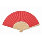 Wooden fan in different colours red colour