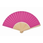 Wooden fan in different colours fuchsia colour