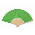 Wooden fan in different colours lime colour