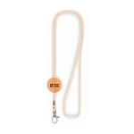 Cotton lanyard with bamboo pendant and safety lock view with print area