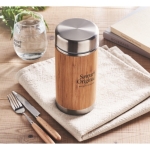 Steel and bamboo storage jar with screw lid, 600 ml wood colour main ambient view