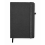 Notebook with recycled PU cover, lined pages, A5 black colour second view