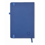 Notebook with recycled PU cover, lined pages, A5 blue colour sixth view