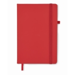 Notebook with recycled PU cover, lined pages, A5 red colour second view