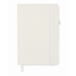 Notebook with recycled PU cover, lined pages, A5 white colour second view