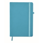 Notebook with recycled PU cover, lined pages, A5 turquoise colour second view