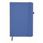 Notebook with recycled PU cover, lined pages, A5 royal blue colour second view