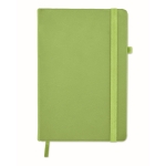 Notebook with recycled PU cover, lined pages, A5 lime colour second view