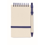 Notepad & matching pen made from recycled milk cartons, A6 blue colour second view