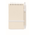 Notepad & matching pen made from recycled milk cartons, A6 white colour second view