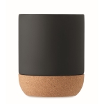 Ceramic coffee mug with cork base, 300 ml black colour third view