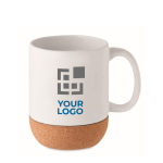 Ceramic coffee mug with cork base, 300 ml view with print area