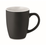 Matte black ceramic mug with coloured inside, 290 ml white colour