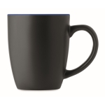 Matte black ceramic mug with coloured inside, 290 ml royal blue colour second view