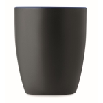 Matte black ceramic mug with coloured inside, 290 ml royal blue colour third view