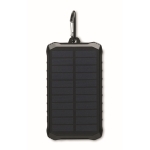 Solar power bank with dynamo and LED light in black, 8,000 mAh black colour second view