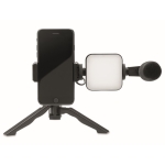 Tripod set with microphone and light for mobile phones black colour second view