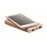 Charger in cork housing with quick charge function, 10,000 mAh beige colour second view