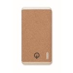 Charger in cork housing with quick charge function, 10,000 mAh beige colour fifth view