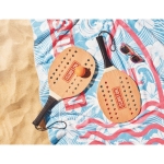 Beach set with wooden beach tennis racket with ball wood colour main ambient view