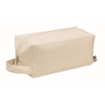 Sustainable toiletry bag made of organic canvas, 220 g/m2 beige colour