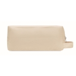 Sustainable toiletry bag made of organic canvas, 220 g/m2 beige colour third view