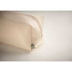 Sustainable toiletry bag made of organic canvas, 220 g/m2 beige colour fourth photographic view