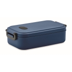 Recycled airtight lunch box with side closures, 800ml blue colour