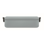 Recycled airtight lunch box with side closures, 800ml grey colour fifth view