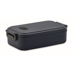 Recycled airtight lunch box with side closures, 800ml ultramarine blue colour