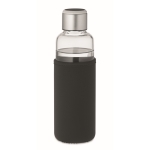 Glass bottle with hydration reminder and sleeve, 500 ml black colour second view