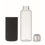 Glass bottle with hydration reminder and sleeve, 500 ml black colour seventh view