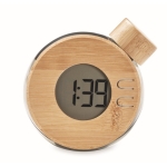 Bamboo case clock that works without a battery transparent grey colour fifth view