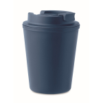 Recycled plastic thermal mug with spout, 300 ml blue colour